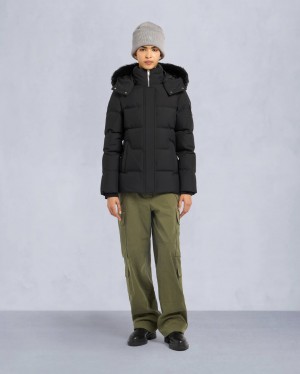 Black Moose Knuckles Cloud Shearling 3q Women Winter Jacket | USA-NLRIC3841