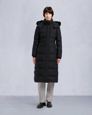 Black Moose Knuckles Jocada Shearling Long Women Parka | USA-VTQHG7063