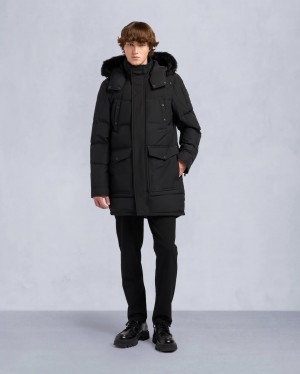 Black Moose Knuckles Onyx Shearling Big Ridge Men Parka | USA-RFAMJ4527