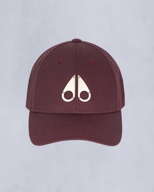 Burgundy Moose Knuckles Logo Icon Cap | USA-IVUTR9486