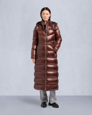 Chocolate Moose Knuckles Belle Cote Long Down Women Puffer Jacket | USA-ZMJDB7985