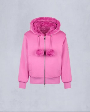 Fuchsia Moose Knuckles Mealy Reversible Bunny Women Hoodie | USA-VXOFK6280