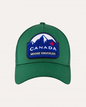 Green Moose Knuckles Canadiana Patch Cap | USA-KENMS6753