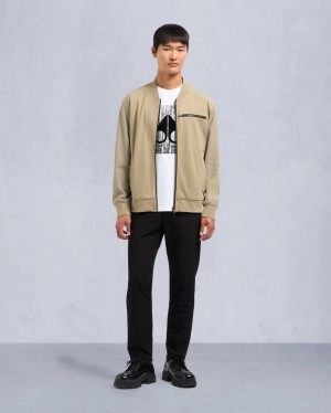 Khaki Moose Knuckles Perido Men Bomber Jacket | USA-ZDKSI8605