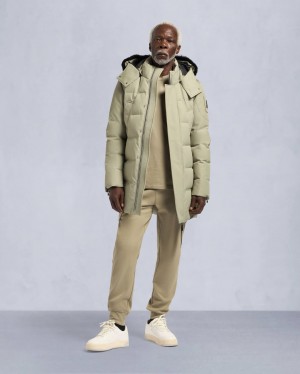 Light Khaki Moose Knuckles Cloud Shearling Men Parka | USA-OXKAH7602