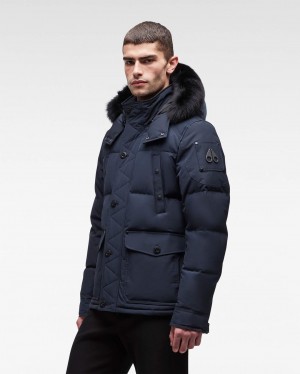 Navy Moose Knuckles Onyx Round Island Men Winter Jacket | USA-JUXLC9837