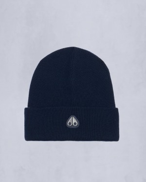 Navy Moose Knuckles Parnis Beanie | USA-IEJCY8605