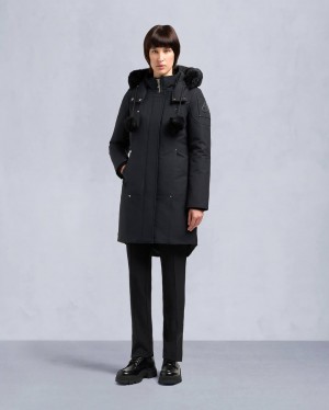 Navy / Black Moose Knuckles Original Shearling Stirling Women Parka | USA-RZCSP8257