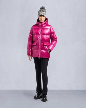 Pink Moose Knuckles Whitney 3q Women Puffer Jacket | USA-YHMBE6843