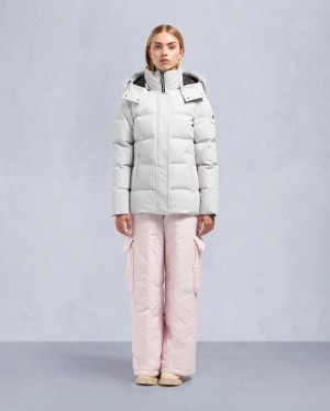 White Moose Knuckles Cloud Shearling 3q Women Winter Jacket | USA-USYVQ0896