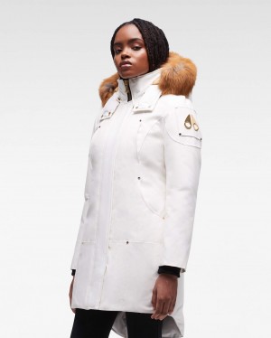 White Moose Knuckles Gold Stirling Fur Women Parka | USA-ZOLGE5437