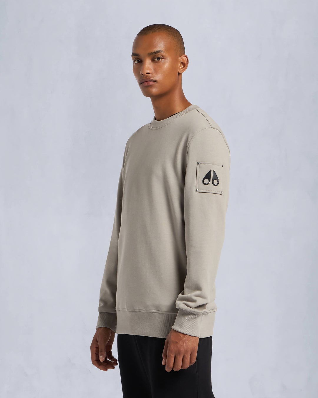 Beige Moose Knuckles Harstfield Men Sweatshirt | USA-JZXHD8253