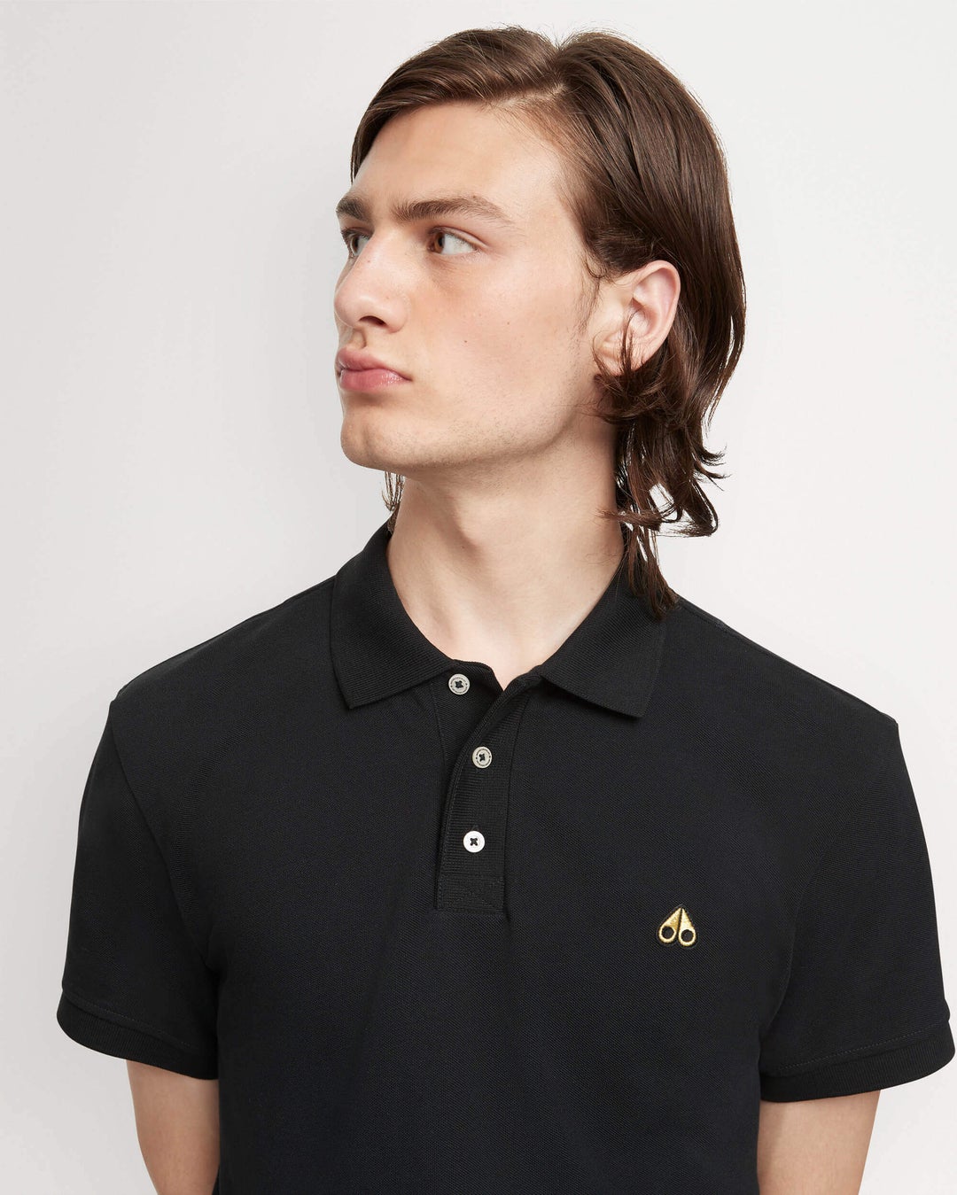 Black Moose Knuckles Gold Pique Men Polo Shirt | USA-CNKIV9436