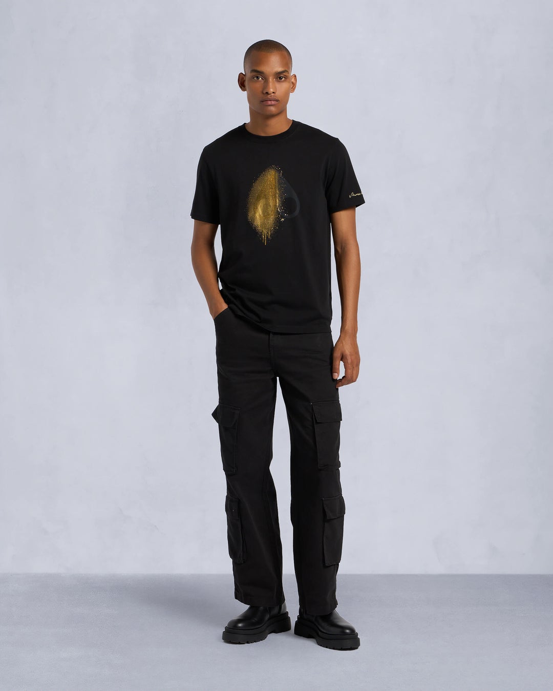 Black Moose Knuckles Gold Series Augustine Men T-Shirt | USA-RLTOU9835