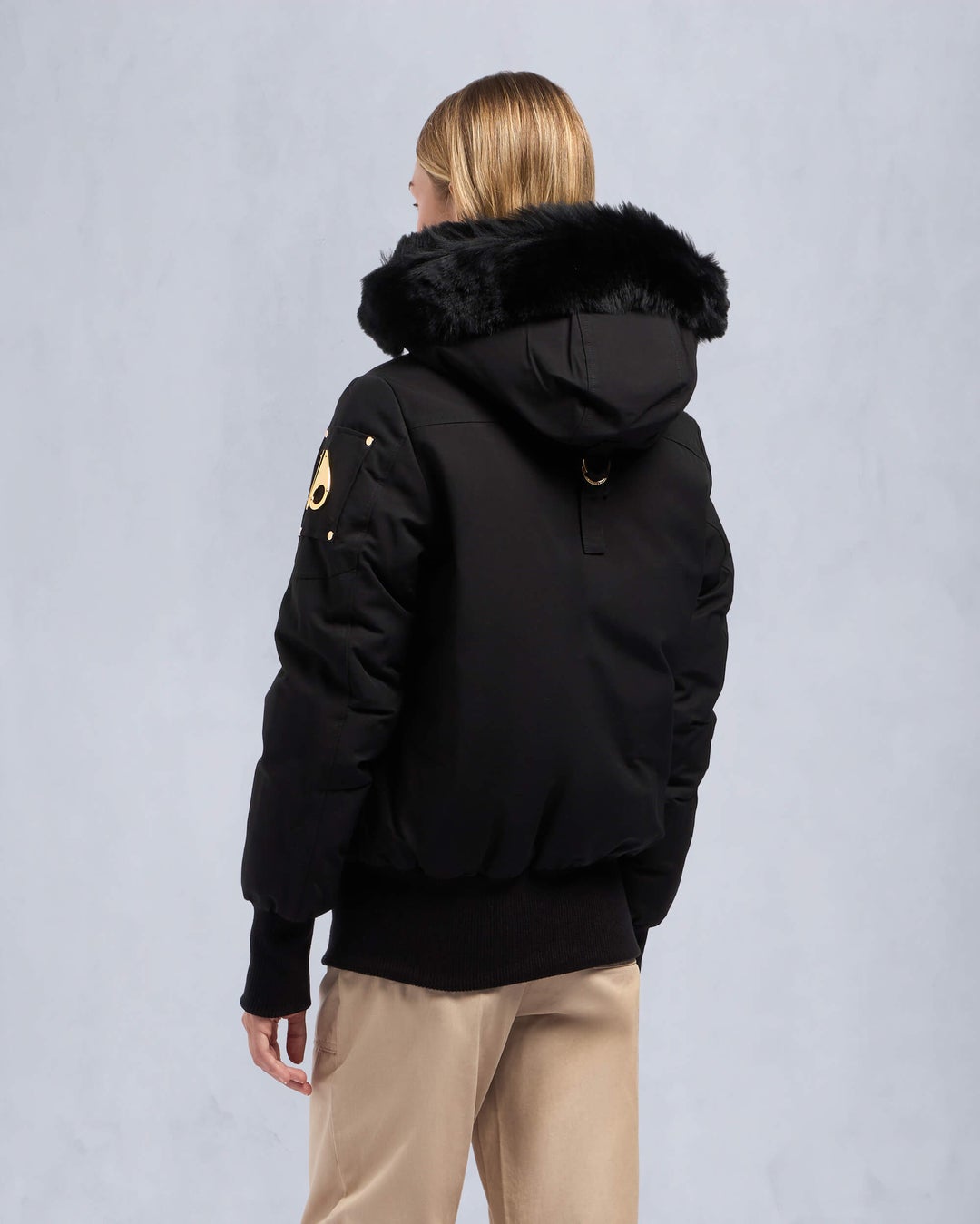 Black Moose Knuckles Gold Series Sainte Flavie Women Bomber Jacket | USA-XJRDA8036