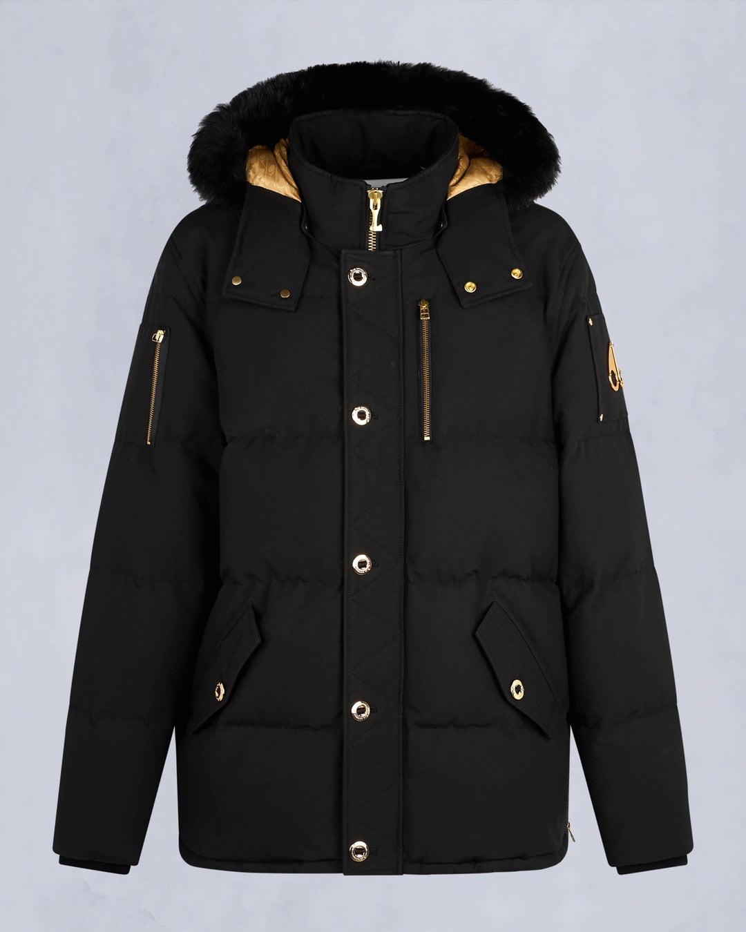 Black Moose Knuckles Gold Series Shearling 3q Men Winter Jacket | USA-BPHCO3681