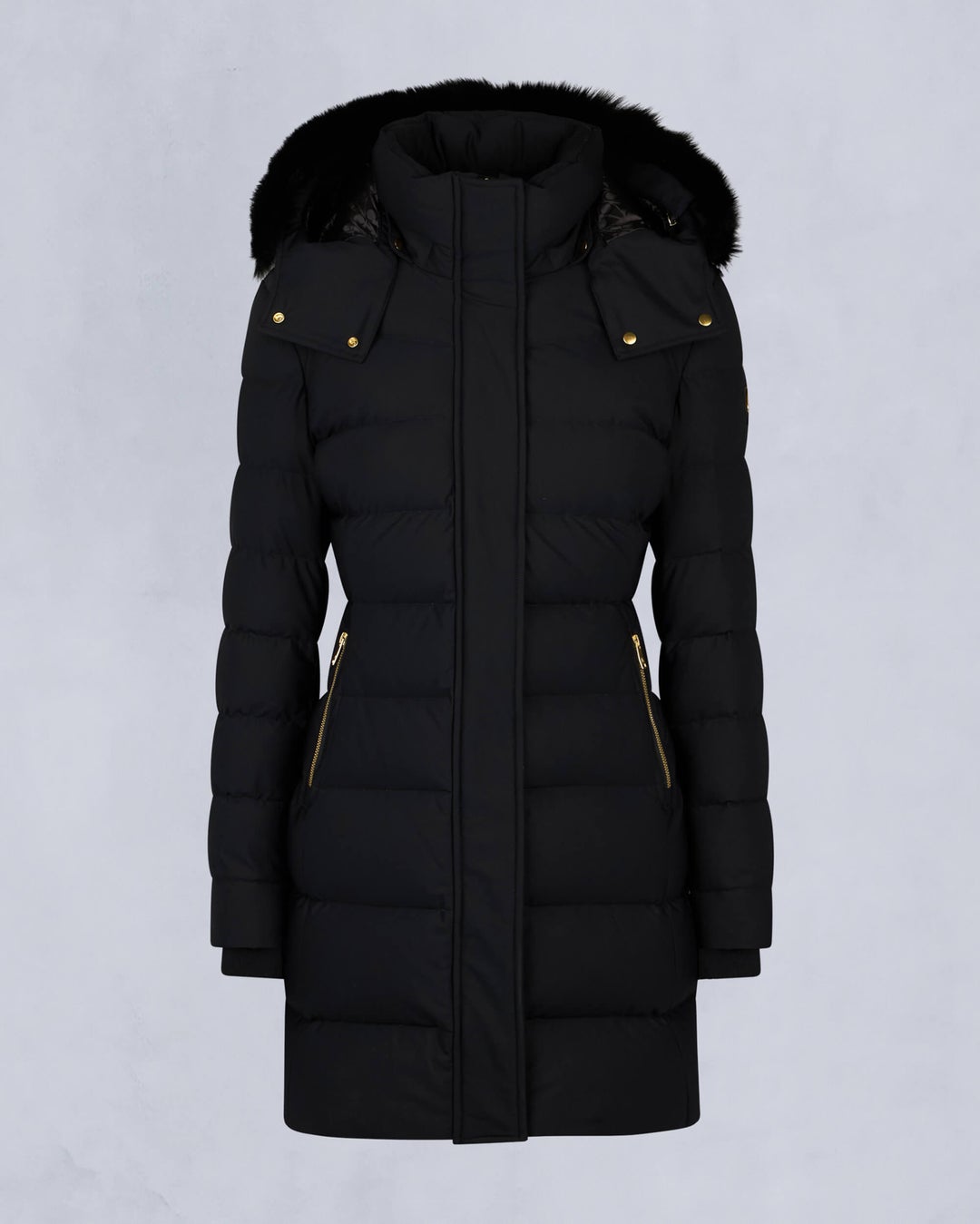 Black Moose Knuckles Gold Series Watershed Shearling Women Parka | USA-OYWML9820