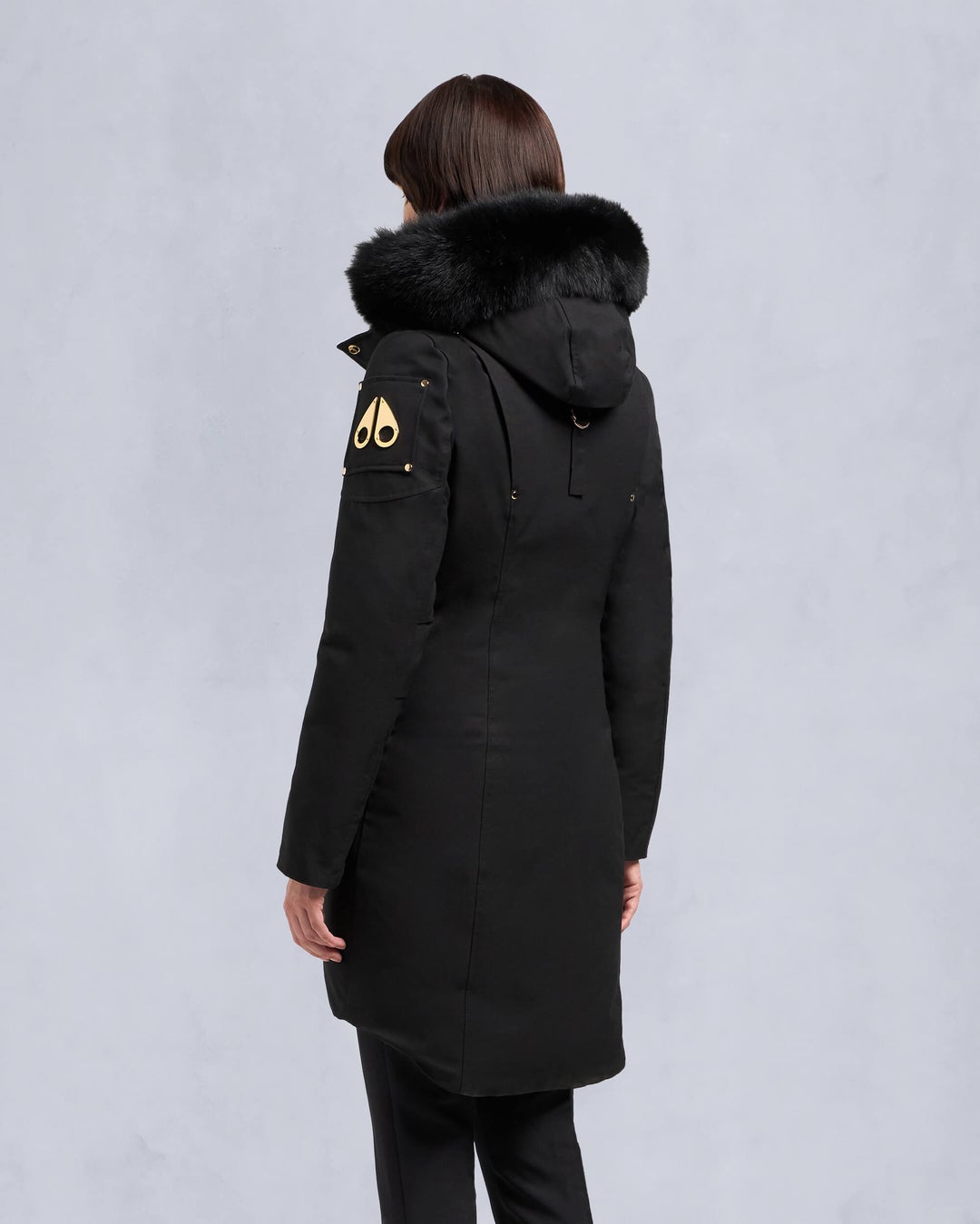 Black Moose Knuckles Gold Stirling Fur Women Parka | USA-FLPRH0854