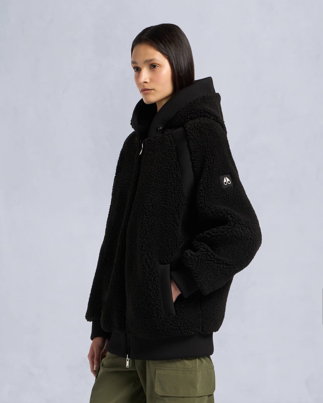 Black Moose Knuckles Holland Sherpa Women Hoodie | USA-PCOBX2645