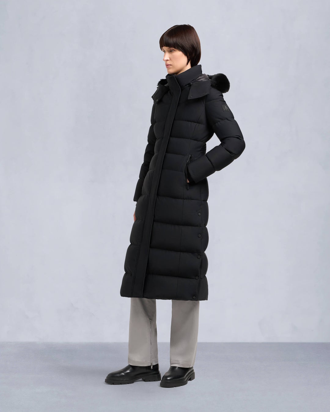 Black Moose Knuckles Jocada Shearling Long Women Parka | USA-VTQHG7063