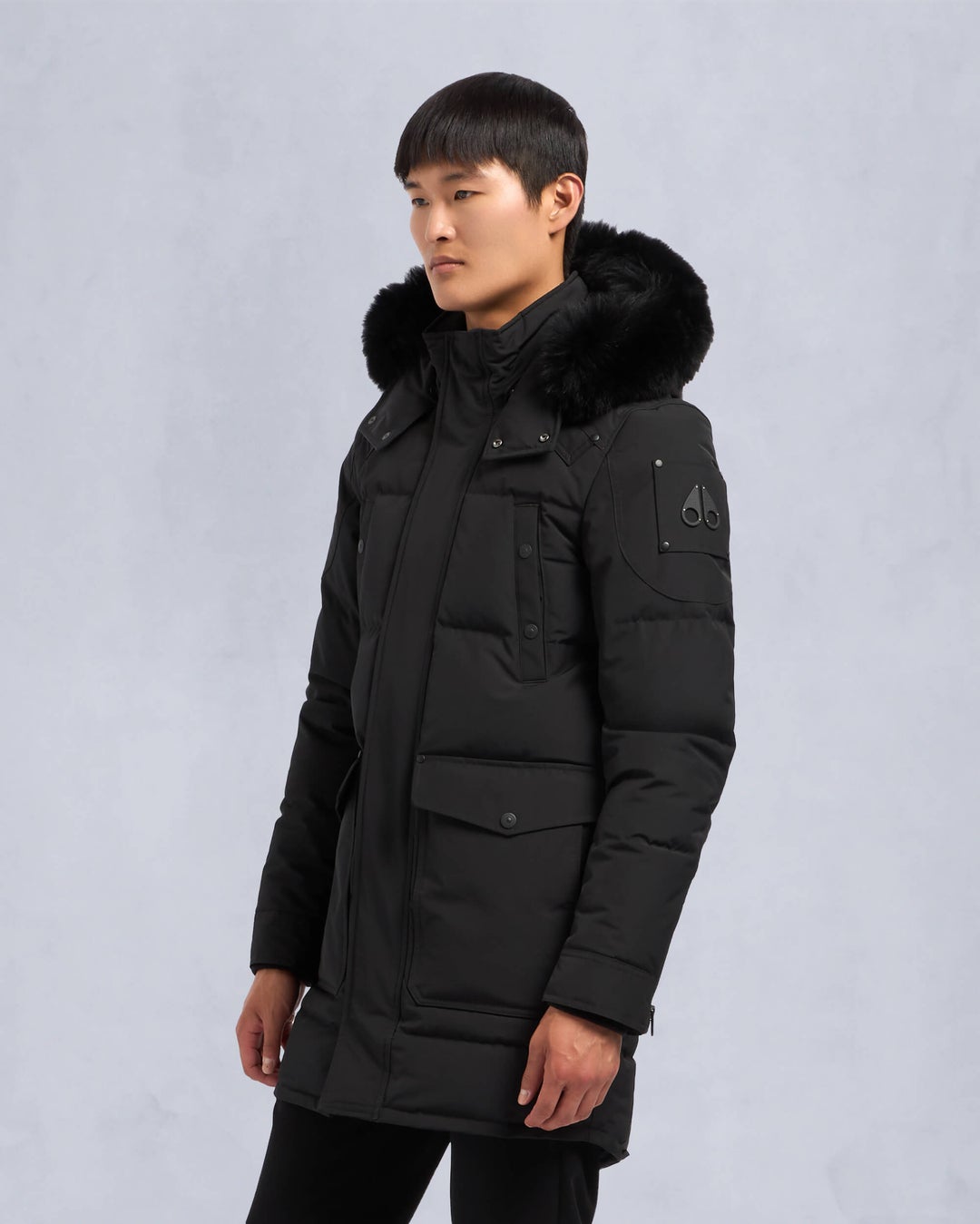 Black Moose Knuckles Onyx Big Ridge Fur Men Parka | USA-YFIUR6592