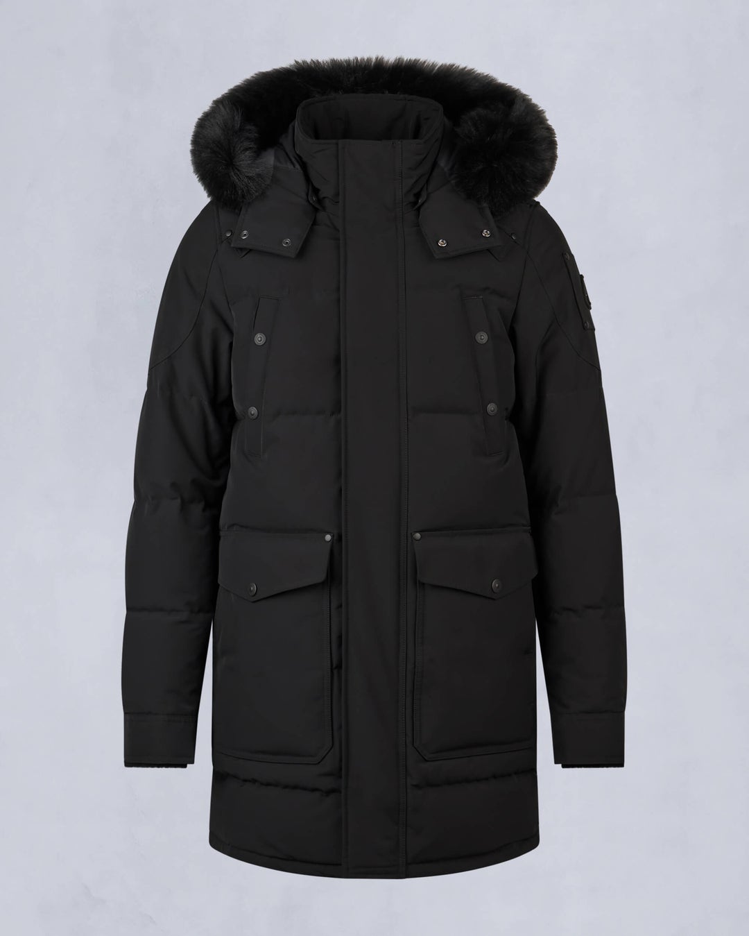 Black Moose Knuckles Onyx Big Ridge Fur Men Parka | USA-YFIUR6592