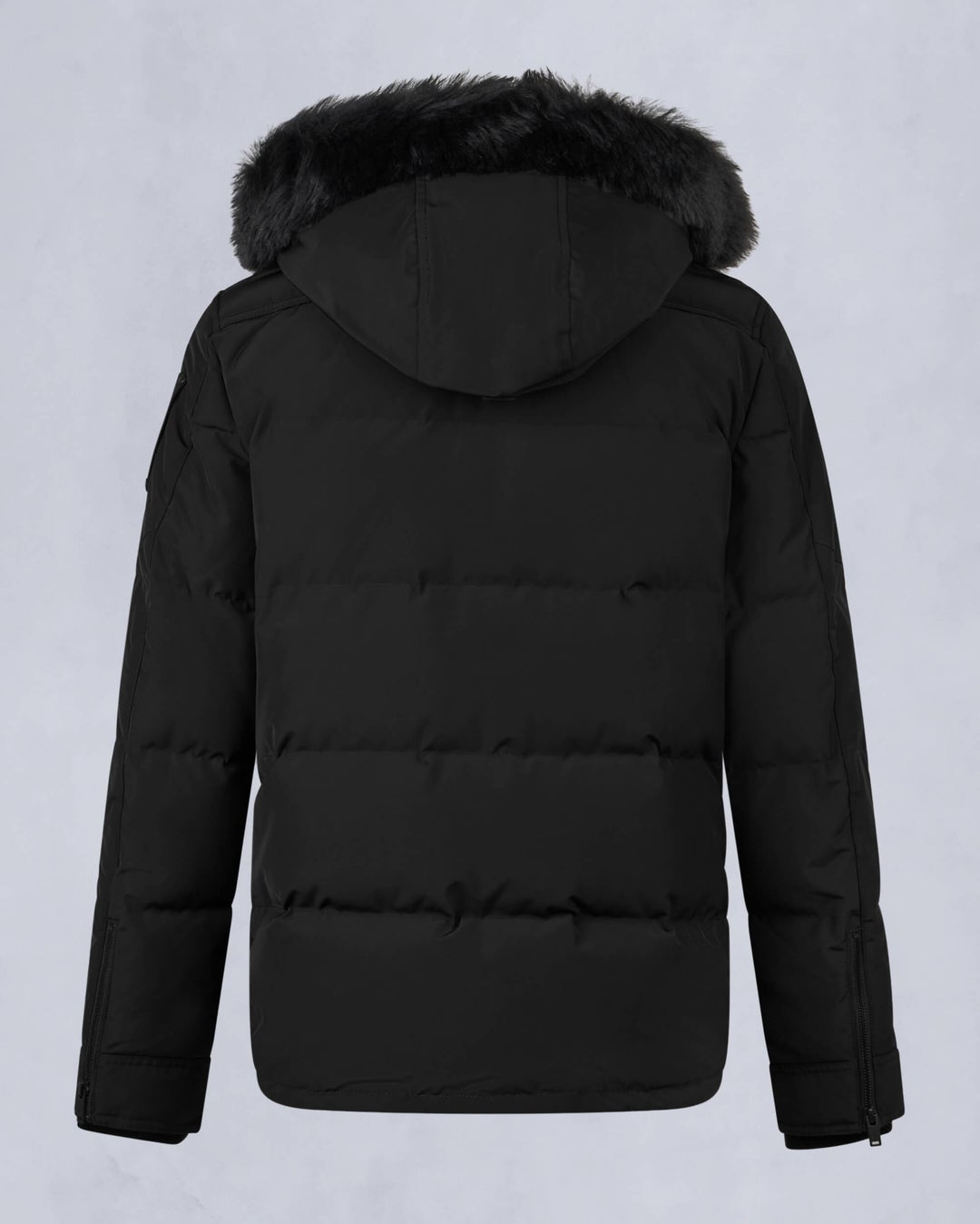 Black Moose Knuckles Onyx Round Island Shearling Men Down Jacket | USA-XAZKF9086