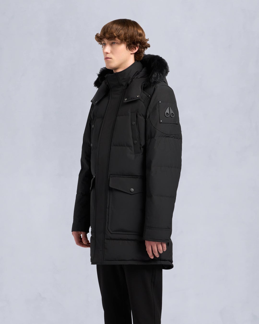 Black Moose Knuckles Onyx Shearling Big Ridge Men Parka | USA-RFAMJ4527