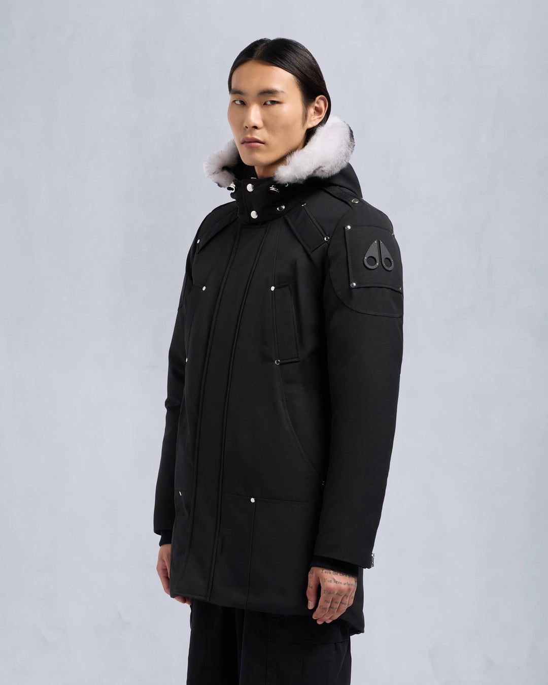 Black Moose Knuckles Original Shearling Stirling Men Parka | USA-HSNUO0915