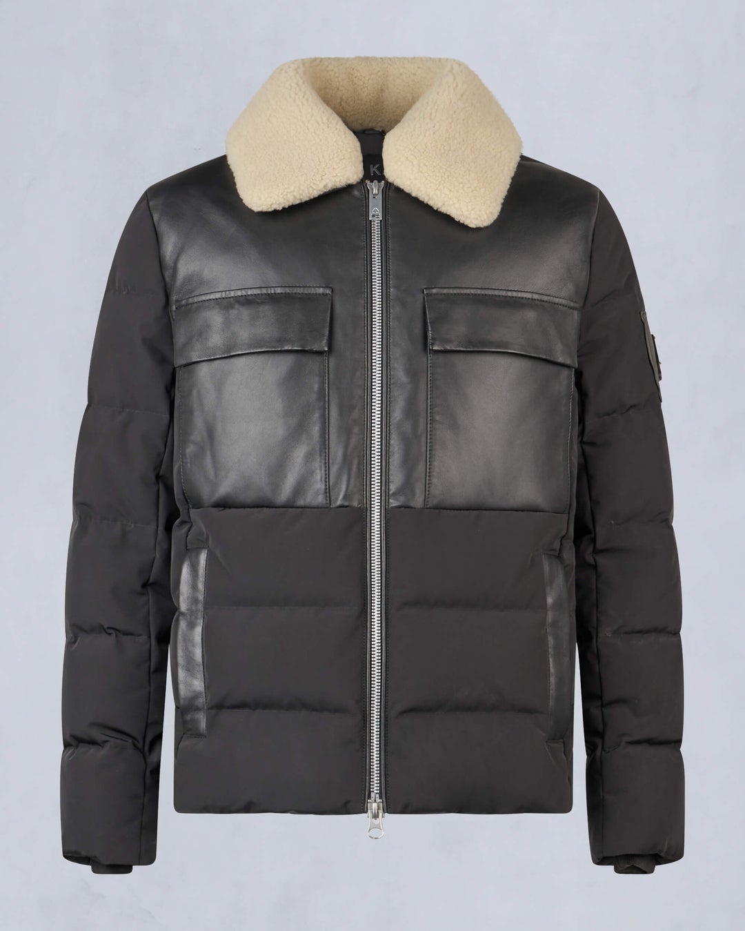 Black Moose Knuckles Sabino Leather Men Puffer Jacket | USA-RUHGJ4270