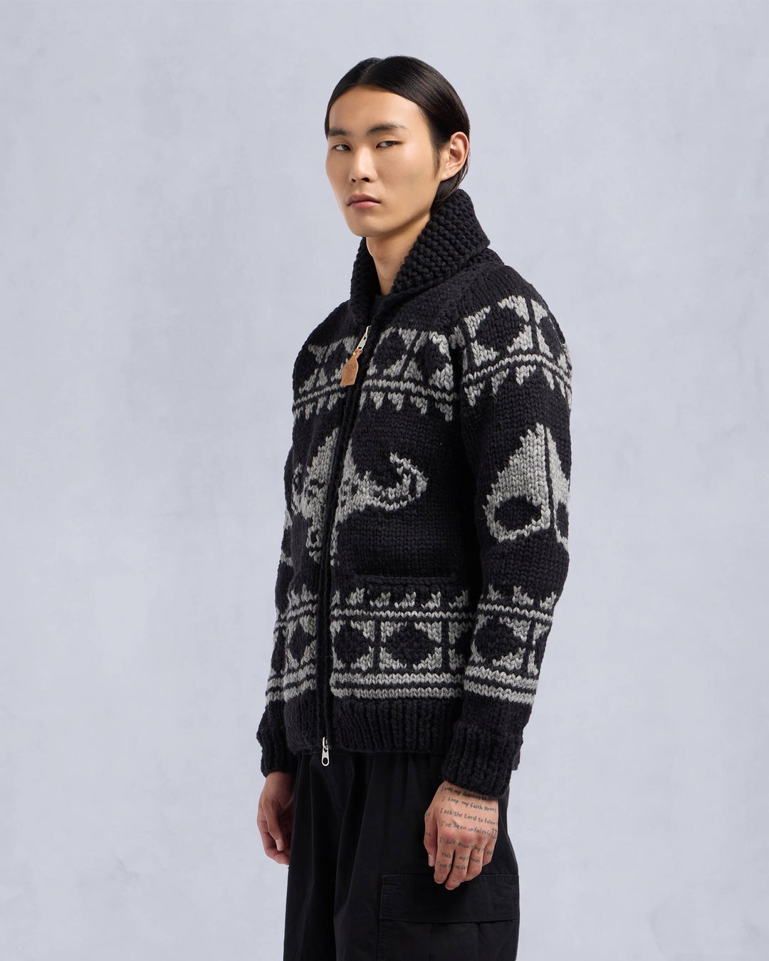 Black Moose Knuckles Sandstone Wool Knit Men Sweater | USA-QGNOE9876