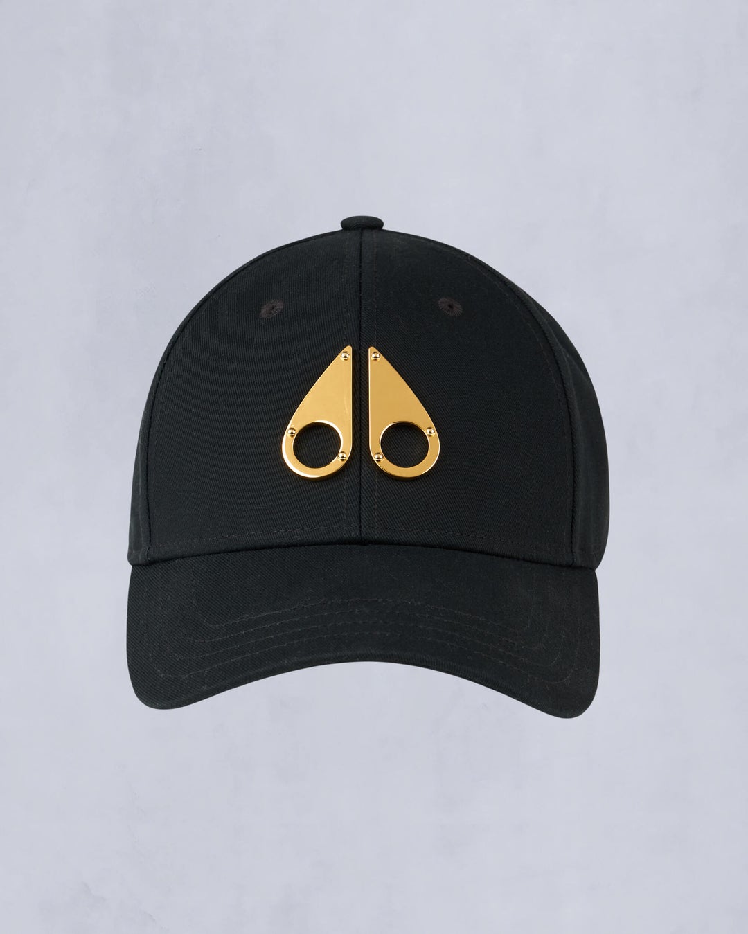 Black / Gold Moose Knuckles Gold Logo Icon Cap | USA-UXIJS3246