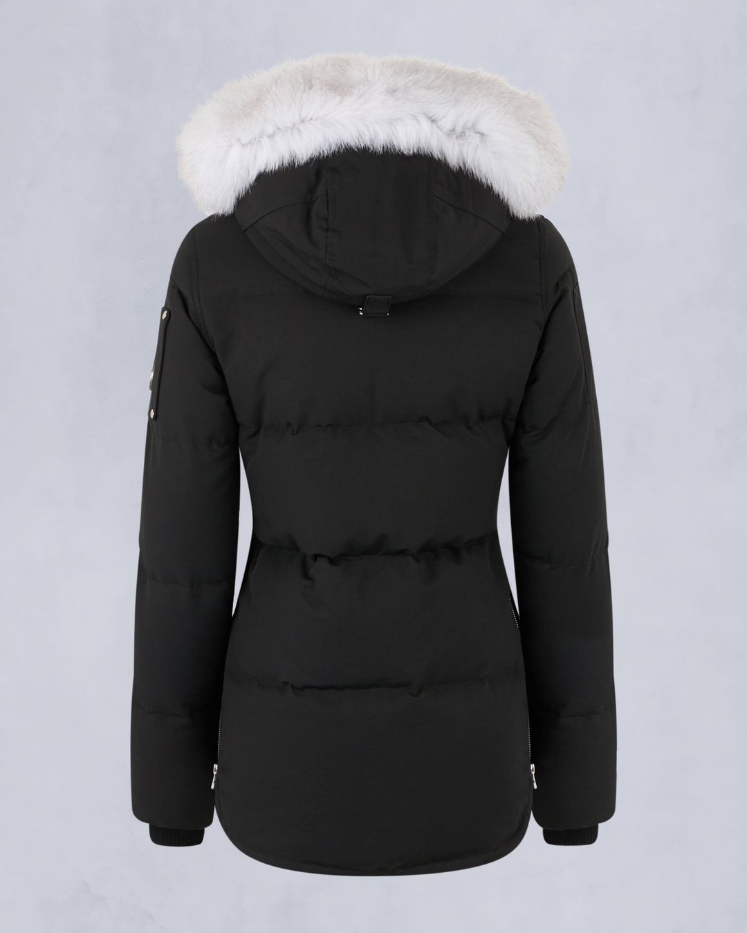 Black / Grey Moose Knuckles Original 3q Fur Women Down Jacket | USA-NSPFY5904