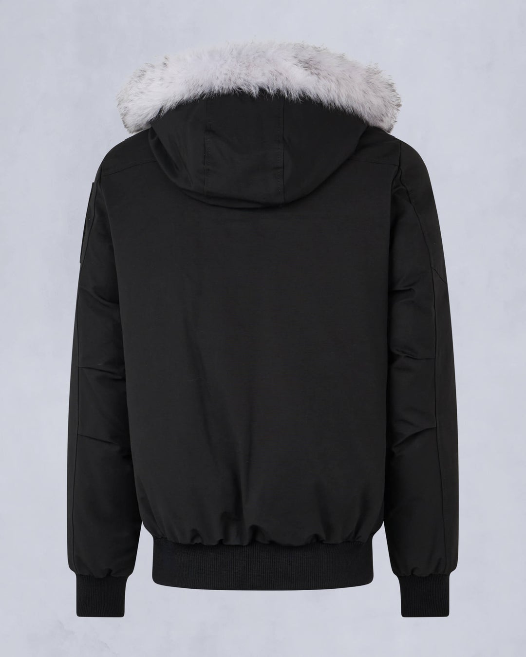 Black / White Moose Knuckles Originals Shearling Ballistic Men Bomber Jacket | USA-FYNKE9412