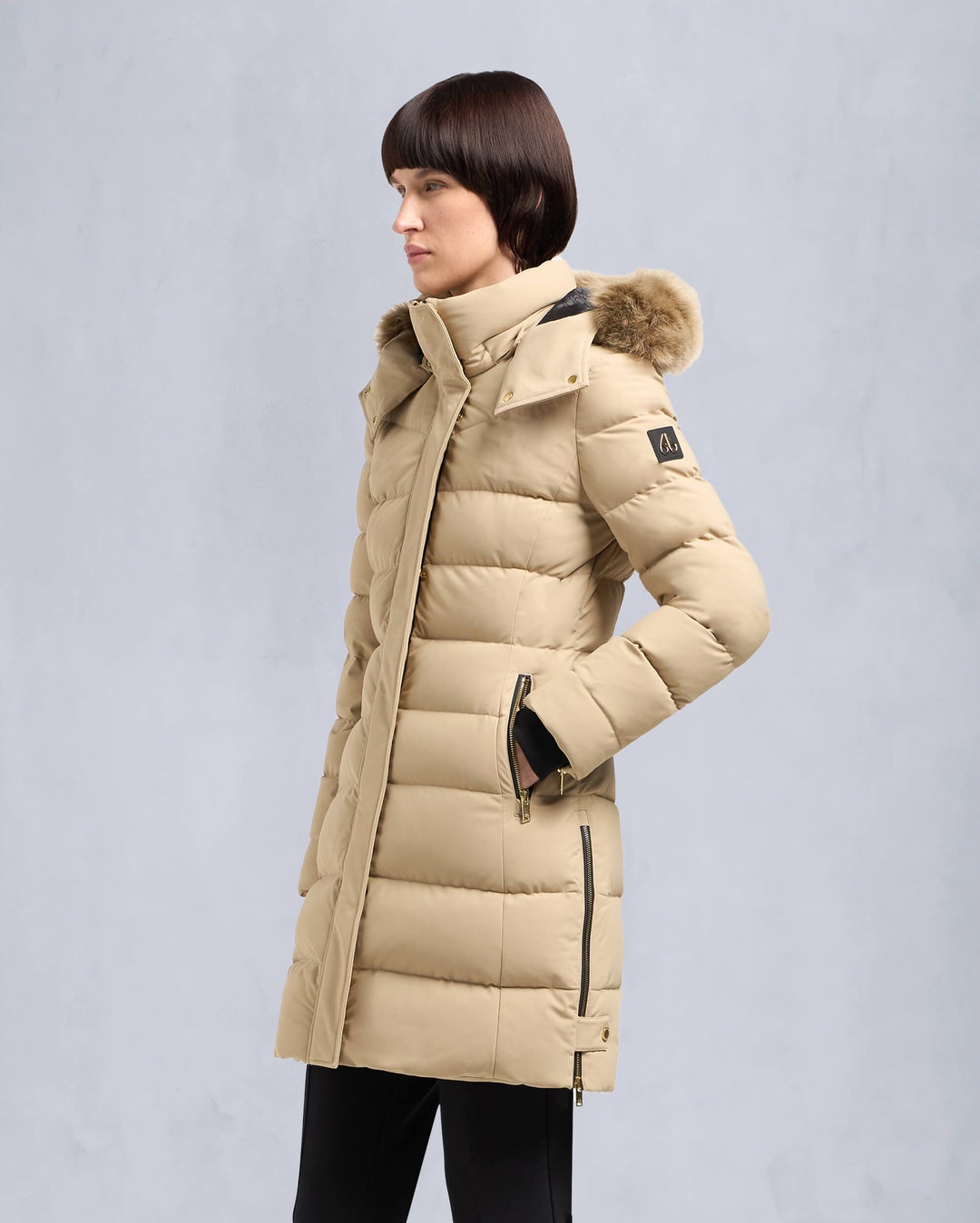 Brown Moose Knuckles Gold Series Watershed Shearling Women Parka | USA-MAGUF0165