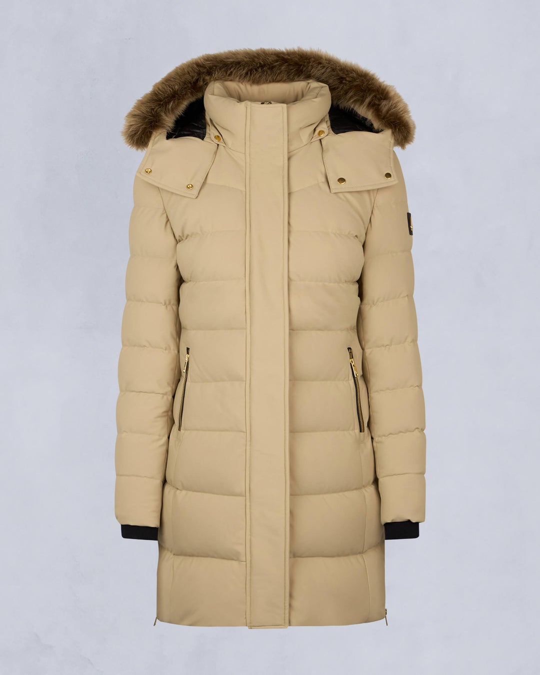 Brown Moose Knuckles Gold Series Watershed Shearling Women Parka | USA-MAGUF0165