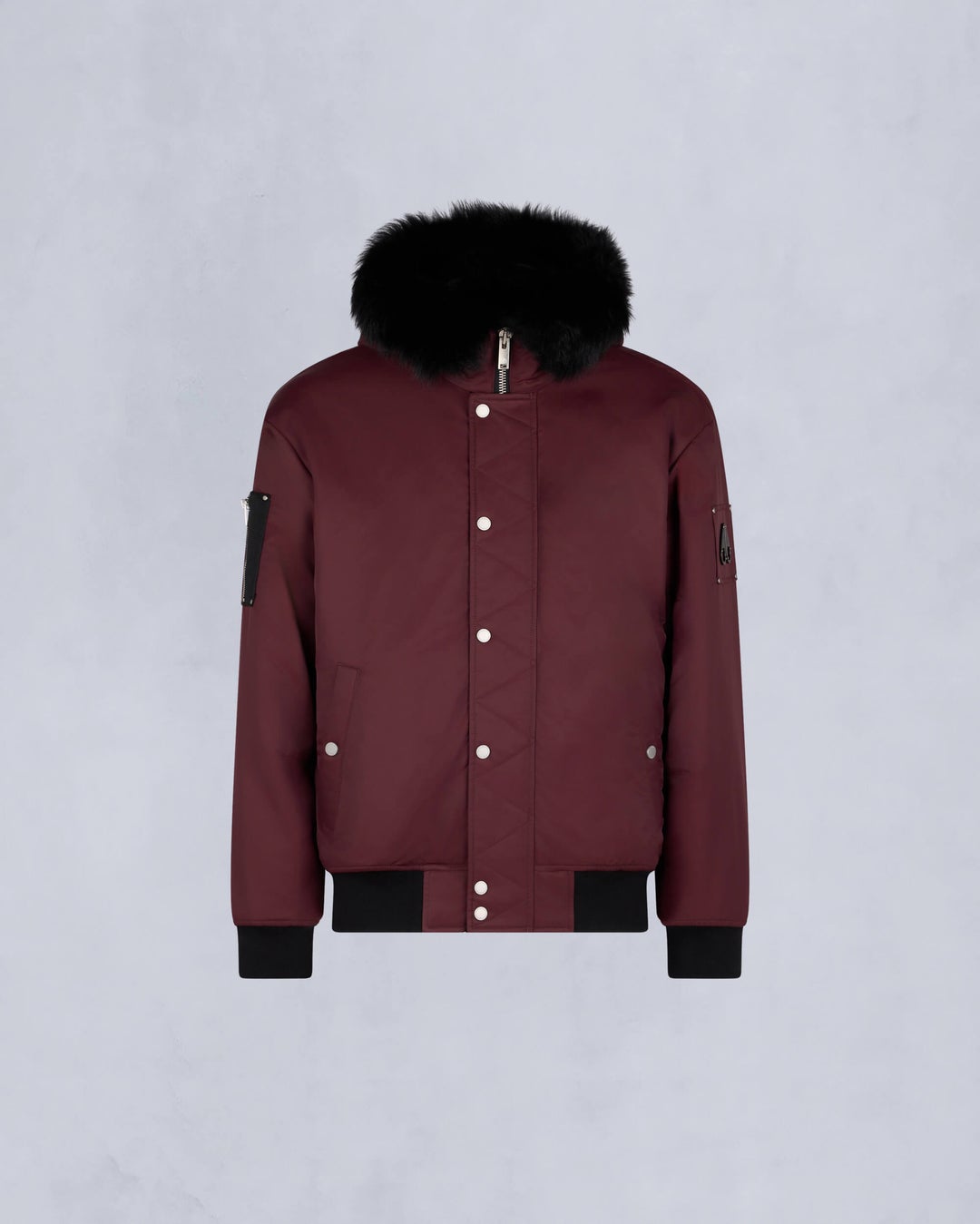 Burgundy Moose Knuckles Denali Men Bomber Jacket | USA-JNEQY0619