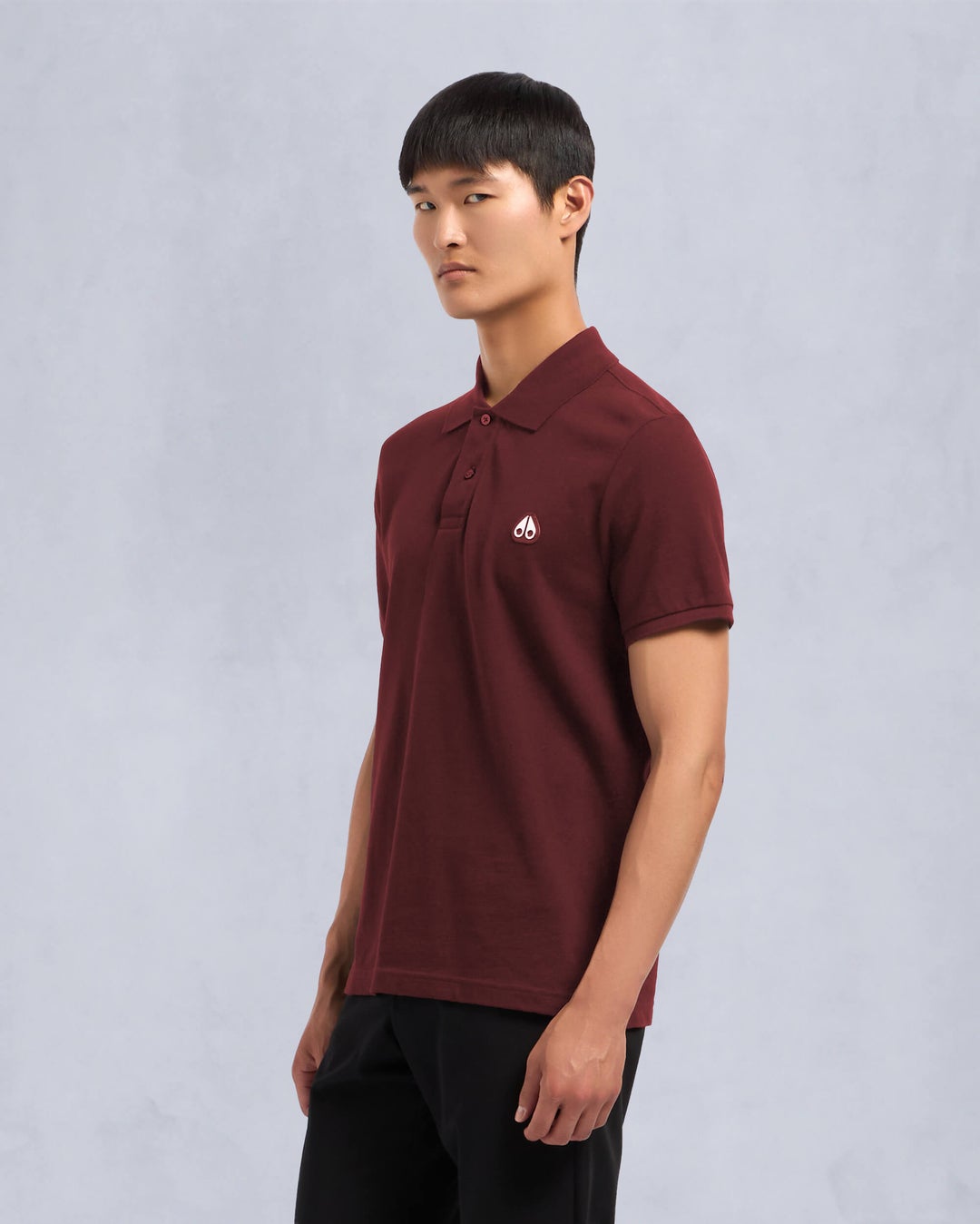 Burgundy Moose Knuckles Everett Men Polo Shirt | USA-XYFPU1453