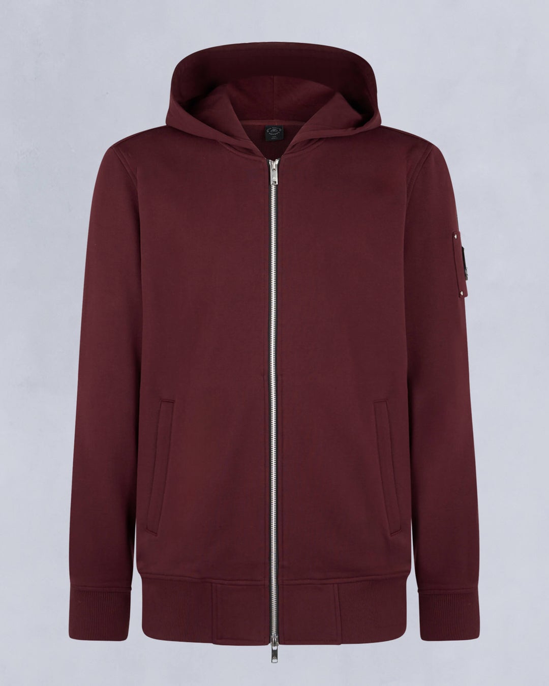 Burgundy Moose Knuckles Hartsfield Zip-up Men Hoodie | USA-PECLF0971