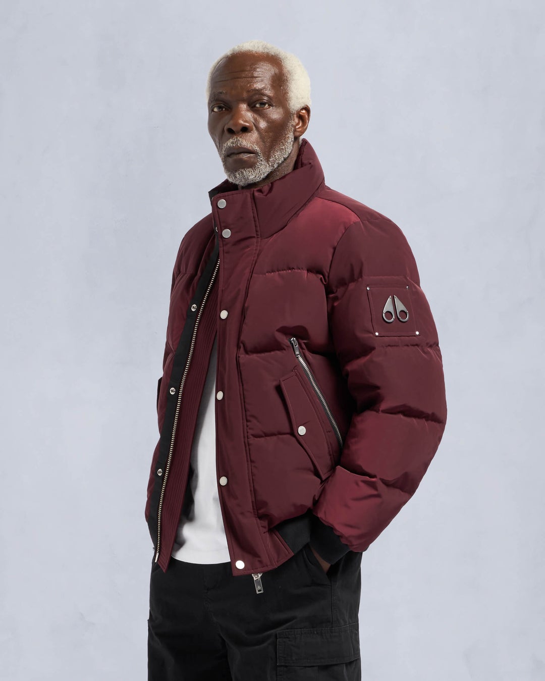 Burgundy Moose Knuckles High Point Men Bomber Jacket | USA-BAEDW8157