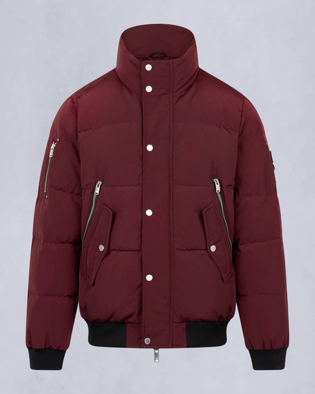 Burgundy Moose Knuckles High Point Men Bomber Jacket | USA-BAEDW8157