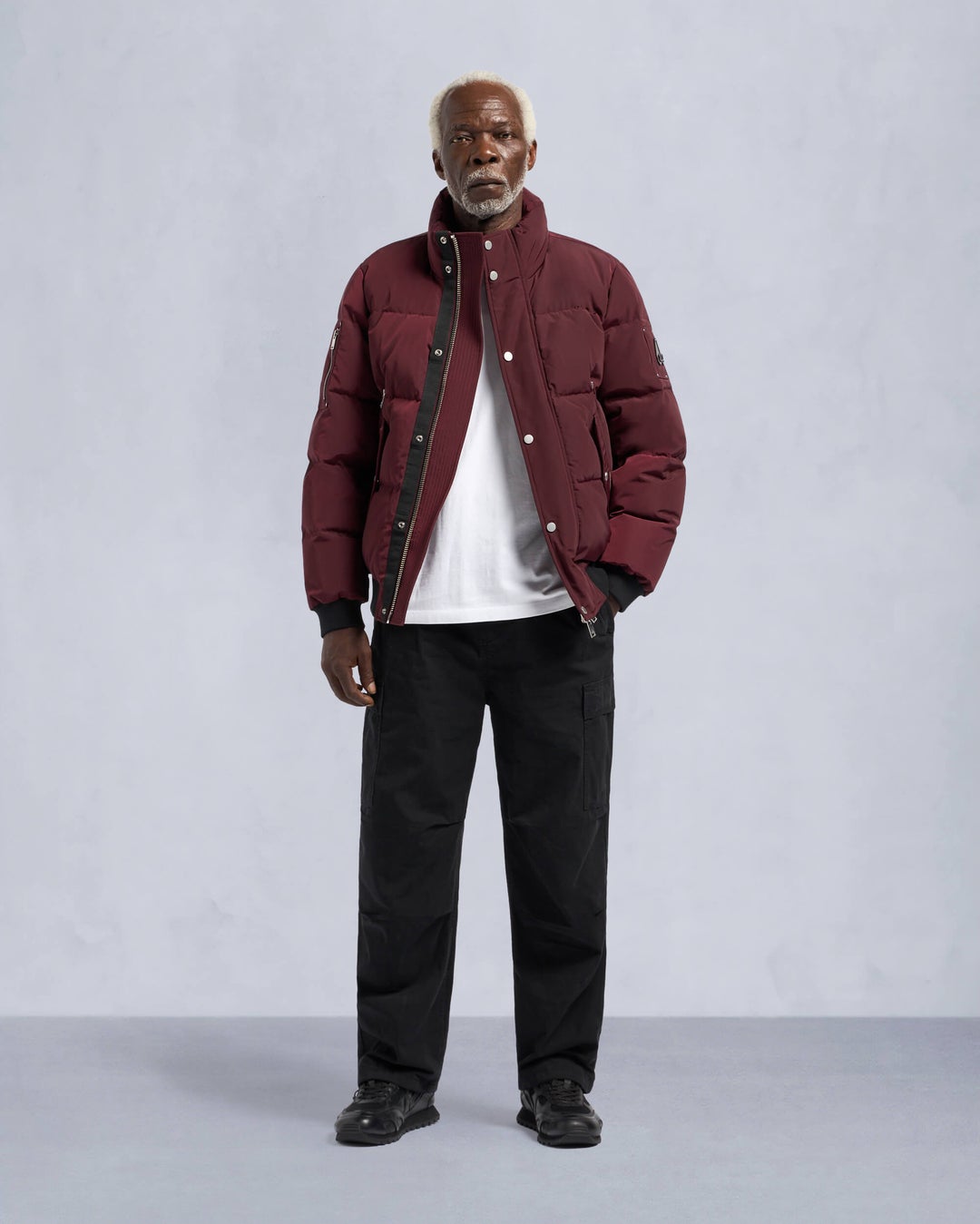 Burgundy Moose Knuckles High Point Men Bomber Jacket | USA-BAEDW8157