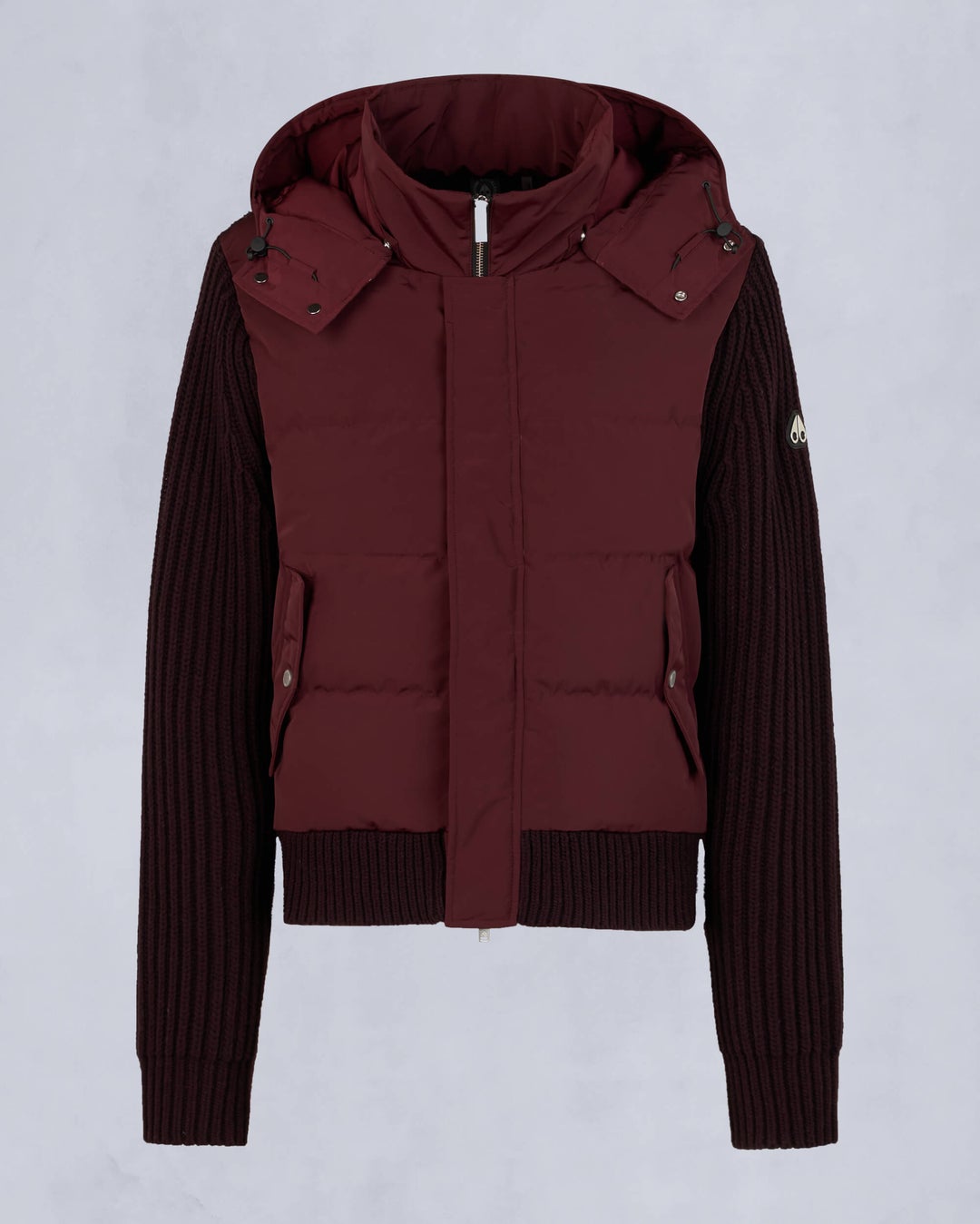 Burgundy Moose Knuckles Maple Hybrid Men Bomber Jacket | USA-VENCX5869