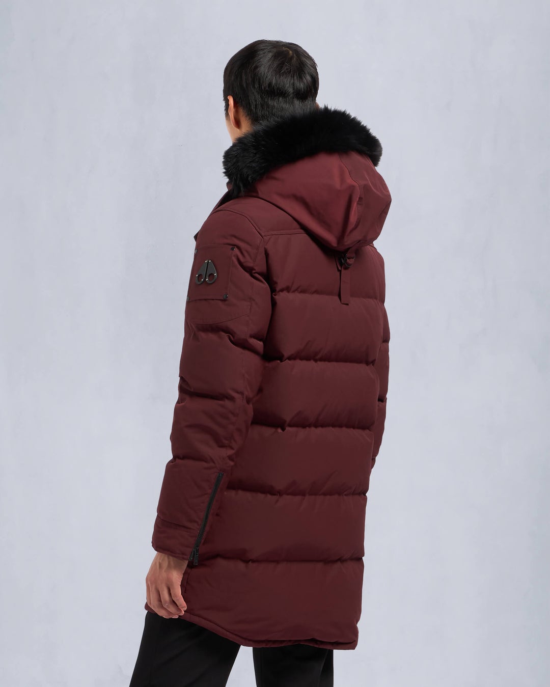 Burgundy Moose Knuckles Onyx Shearling Big Ridge Men Parka | USA-HSKPC3740