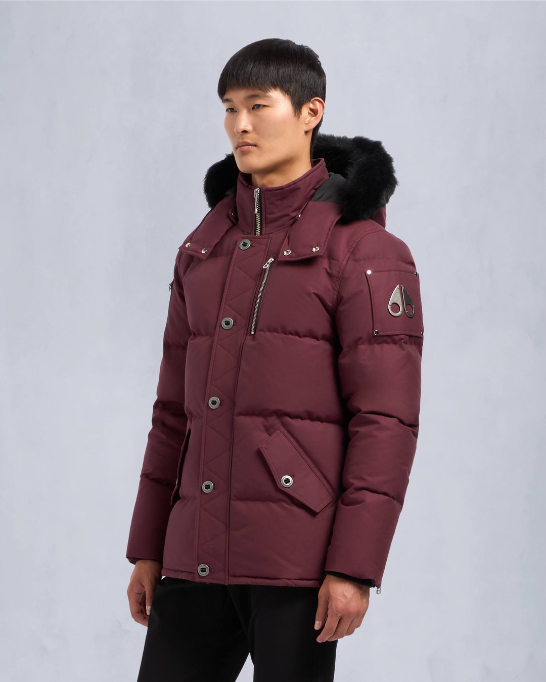 Burgundy Moose Knuckles Original Shearling 3q Men Winter Jacket | USA-RPIQL3507