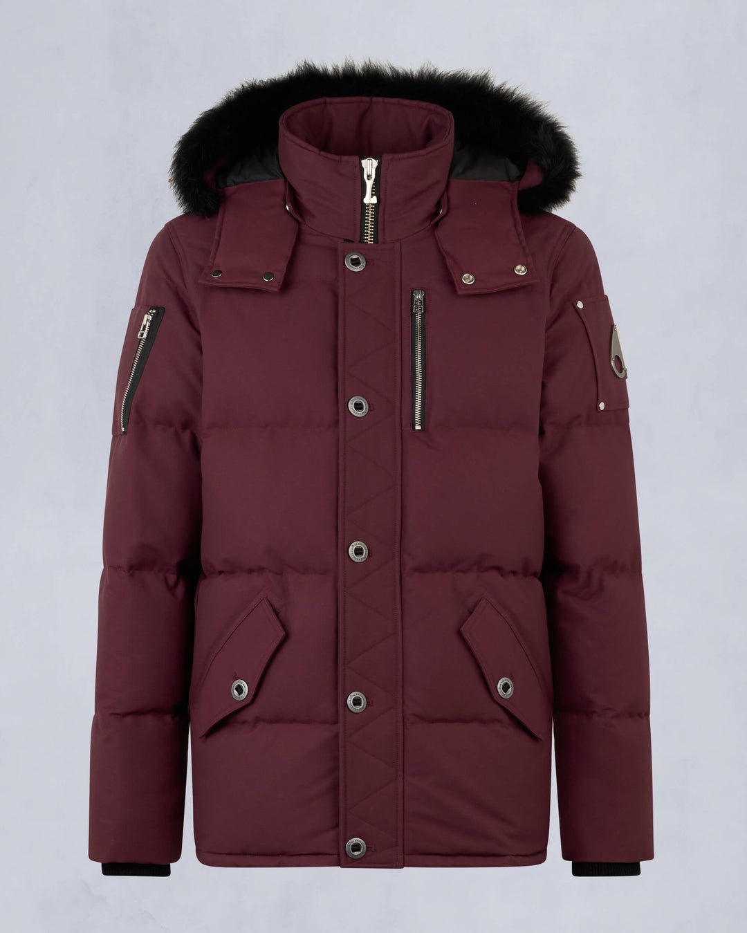 Burgundy Moose Knuckles Original Shearling 3q Men Winter Jacket | USA-RPIQL3507