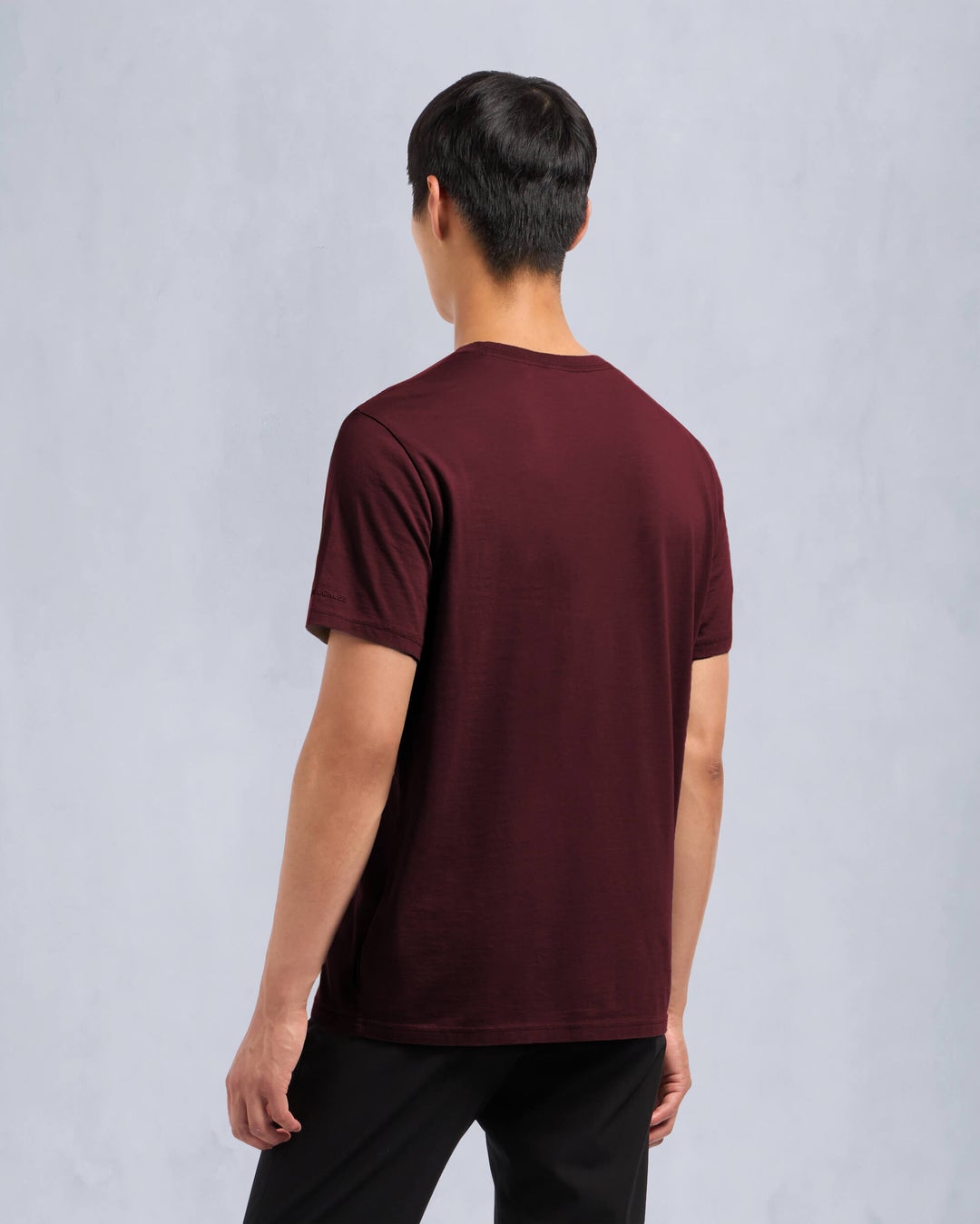 Burgundy Moose Knuckles Satellite Men T-Shirt | USA-ZVDUK8495