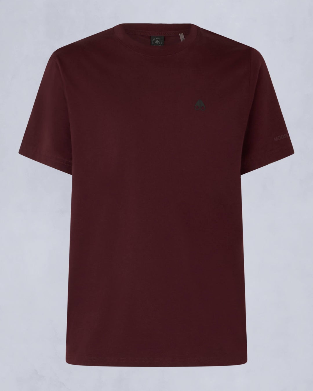 Burgundy Moose Knuckles Satellite Men T-Shirt | USA-ZVDUK8495