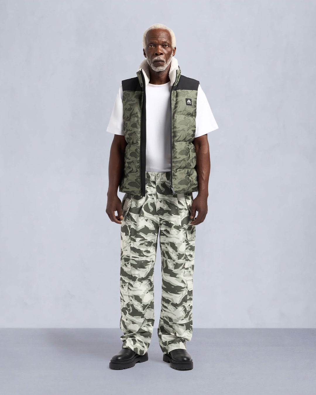 Camo / White Moose Knuckles Basalt Cargo Men Pants | USA-SBWCP7029