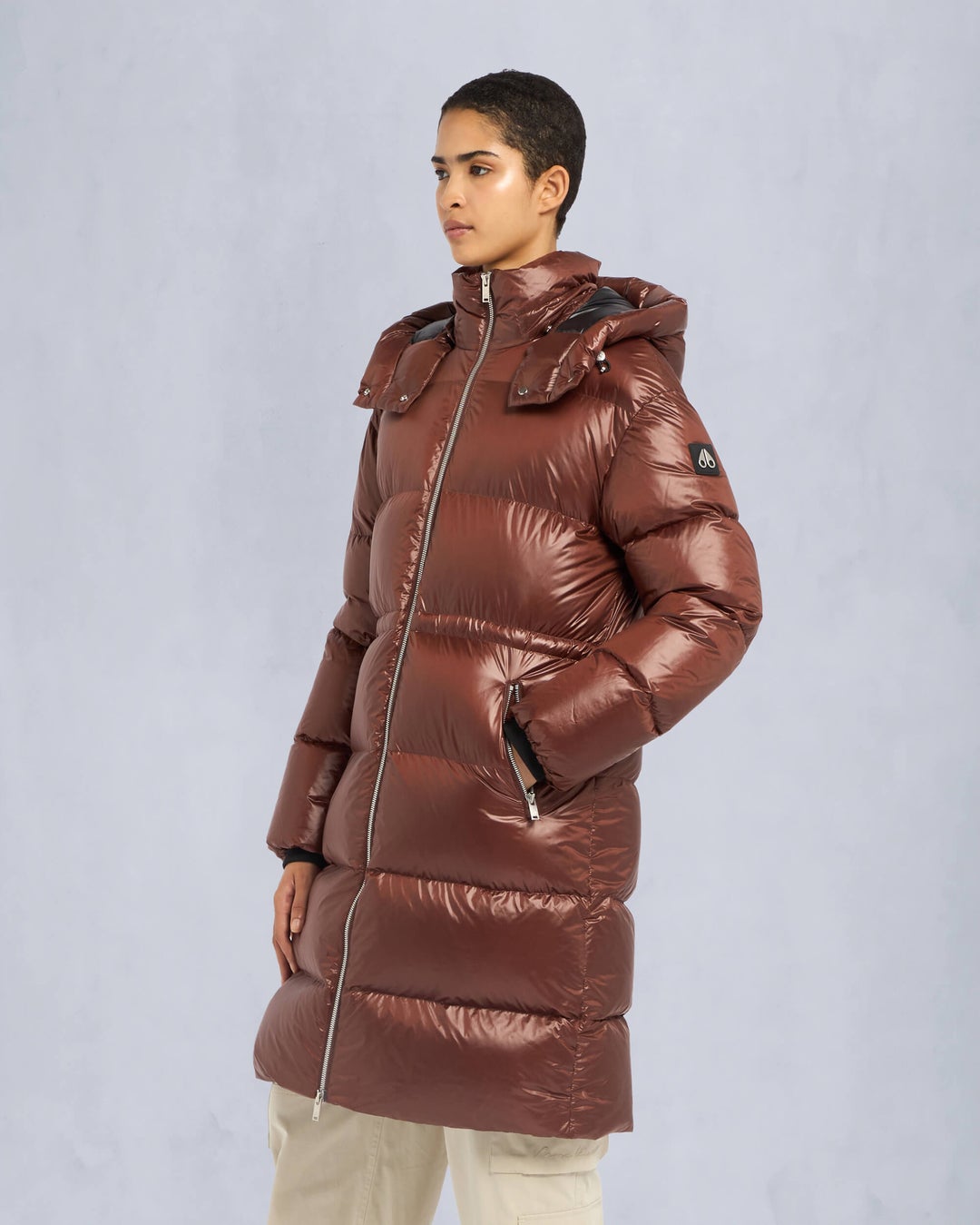 Chocolate Moose Knuckles Juniper Long Down Women Puffer Jacket | USA-QMLWR6358